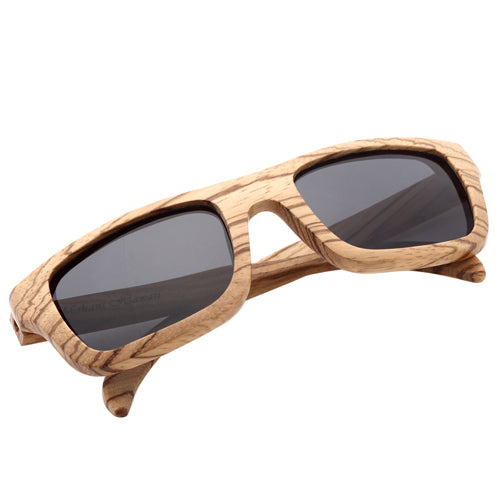 Zebrawood Sunglasses UV 400 Protection Lens Rectangle Dome Frame