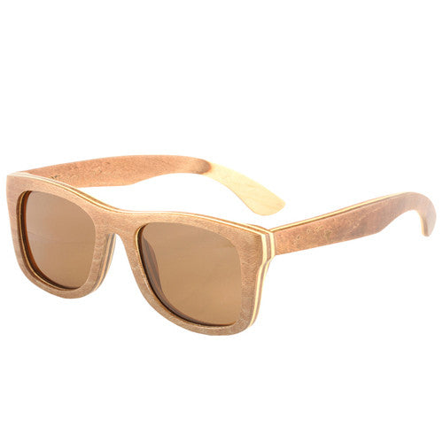 Skateboard Wood Two Tone Sunglasses UV 400 Protection Lens